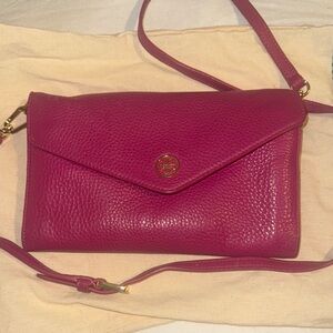 Tory Burch Pink Pebbled Leather Crossbody Bag